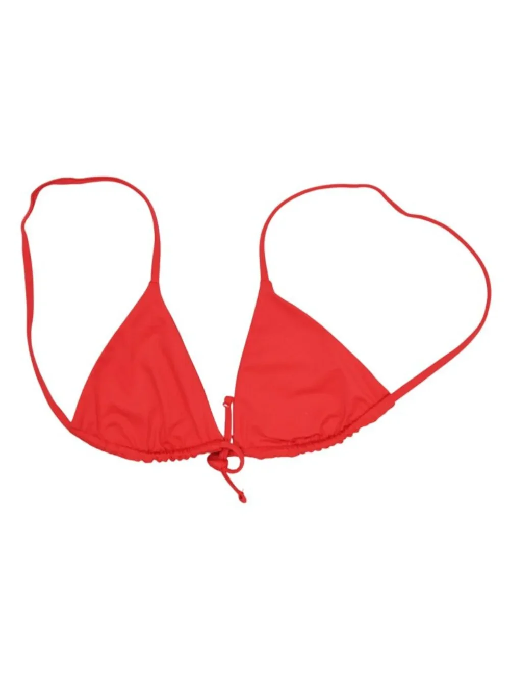 Frankies Bikinis Nick String Triangle Bikini Top in True Red